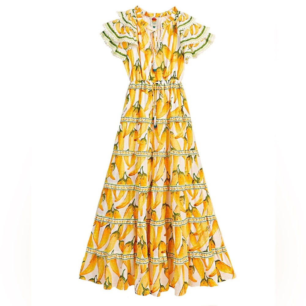Farm Rio Off-White Peppers Maxi Dress